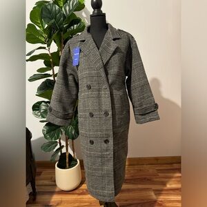 Women's Gray Double-Breasted Coat